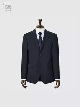 Тонкий пиджак из шерсти Uniqlo, синий