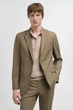 Тонкий пиджак «Милан» Mango, оливковый