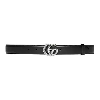 Тонкий пояс Gg Marmont с кристаллами GUCCI