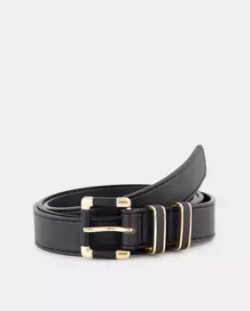 Тонкий ремень с металлическими шлевками Tintoretto, черный