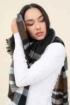 Тонкий шарф Budmil, черный/коричневый