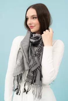 Тонкий шарф Budmil, серый/черный