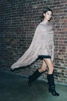 Тонкий шарф из модала и шерсти ZARA, бледно-розовый