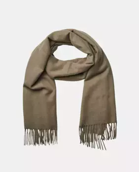 Тонкий синий шарф с бахромой Pieces, коричневый