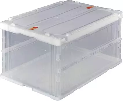 Тонкий складной контейнер TRUSCO TR-C75B-TM, 26,5 галлонов (75 л), с задвижной крышкой, прозрачный, ящик для хранения, Transparent