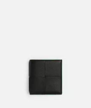Тонкий складной кошелек Cassette Bottega Veneta, зеленый/черный