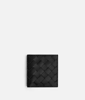 Тонкий складной кошелек Intrecciato Bottega Veneta, черный