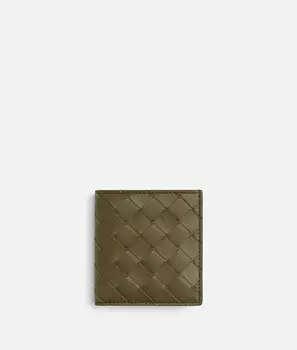 Тонкий складной кошелек Intrecciato Bottega Veneta, темно-бежевый