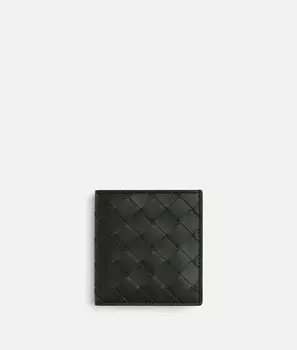 Тонкий складной кошелек Intrecciato Bottega Veneta, темно-зеленый