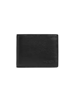 Тонкий спортивный кожаный бумажник Billfold COACH, черный