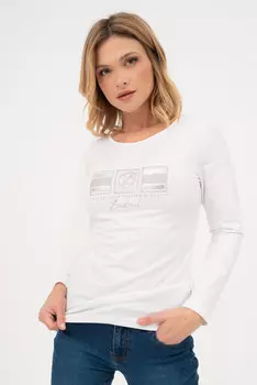 Тонкий топ с длинными рукавами Budmil, белый