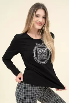 Тонкий топ с длинными рукавами Budmil, черный