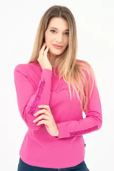 Тонкий топ с длинными рукавами Budmil, розовый