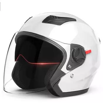 Тонкий велосипедный шлем Luozi с электрическим аккумулятором, всесезонный, универсальная защитная шапка, велосипедный полушлем, полный шлем, двойное зеркало, белый цвет Xianluozi