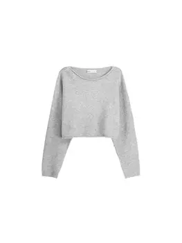 Тонкий вязаный свитер Bershka Sweater, пятнистый серый