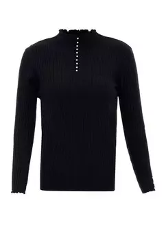 Тонкий вязаный свитер CARNEA Sweater, черный