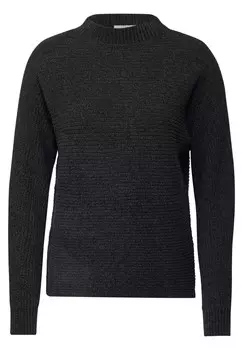 Тонкий вязаный свитер CECIL Sweater Chenille, пятнистый черный