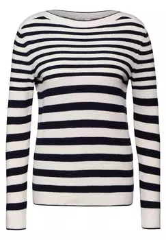 Тонкий вязаный свитер CECIL Sweater, пятнистый синий