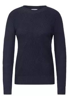 Тонкий вязаный свитер CECIL Sweater, пятнистый синий
