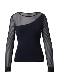 Тонкий вязаный свитер COMMA Sweater, темно-синий
