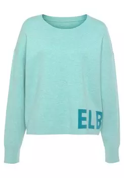 Тонкий вязаный свитер Elbsand Sweater, цвет turquoise/mottled blue