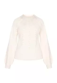 Тонкий вязаный свитер faina Sweater, белый