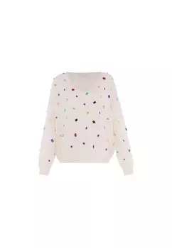 Тонкий вязаный свитер faina Sweater, белый