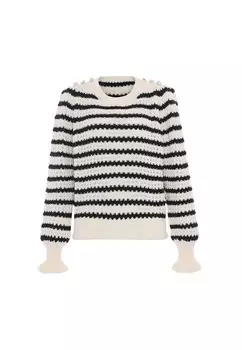 Тонкий вязаный свитер faina Sweater, белый
