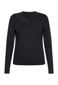 Тонкий вязаный свитер faina Sweater, черный