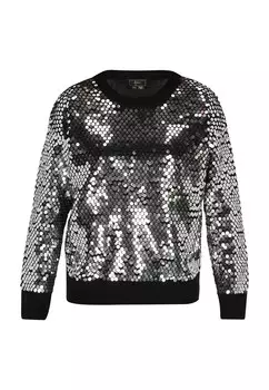 Тонкий вязаный свитер faina Sweater, черный