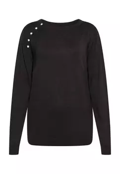Тонкий вязаный свитер faina Sweater, черный