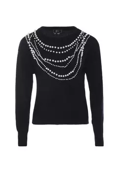 Тонкий вязаный свитер faina Sweater, черный