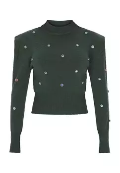 Тонкий вязаный свитер faina Sweater, цвет fir