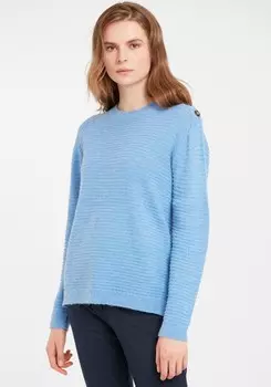 Тонкий вязаный свитер Fransa Sweater LEMERETTA 1, светло-синий