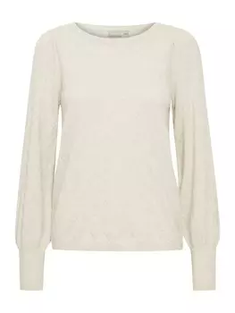 Тонкий вязаный свитер Fransa Sweater Melani, бежевый