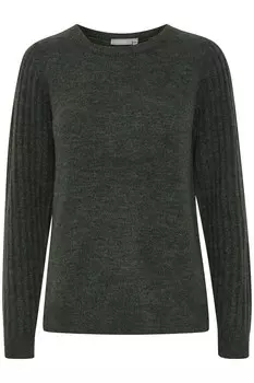 Тонкий вязаный свитер Fransa Sweater, зеленый