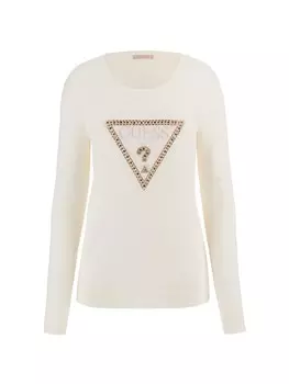 Тонкий вязаный свитер GUESS Sweater, белый