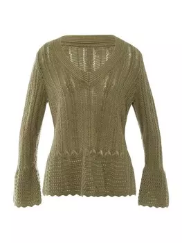 Тонкий вязаный свитер heine Sweater, оливковый