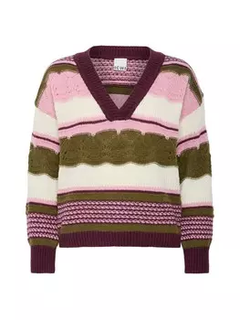 Тонкий вязаный свитер ICHI Sweater ASTRA, красный