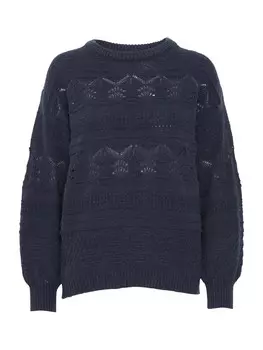 Тонкий вязаный свитер ICHI Sweater ASTRA, морской синий