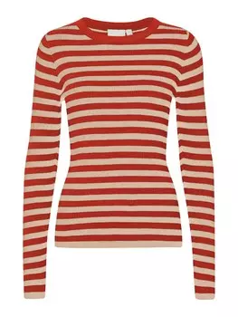 Тонкий вязаный свитер ICHI Sweater Mafa, красный