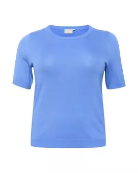 Тонкий вязаный свитер KAFFE CURVE Sweater Lizzy, лазурный