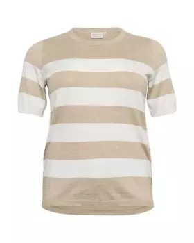 Тонкий вязаный свитер KAFFE CURVE Sweater Lizzy, бежевый