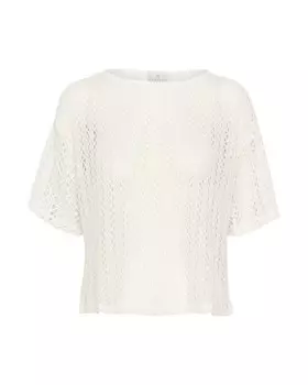 Тонкий вязаный свитер Kaffe Sweater Lykke, натуральный белый
