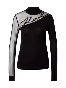 Тонкий вязаный свитер Karl Lagerfeld Sweater, черный