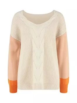 Тонкий вязаный свитер LASCANA Sweater Braid, кремовый
