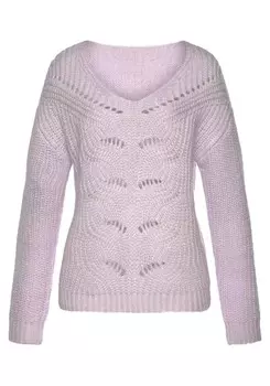 Тонкий вязаный свитер LASCANA Sweater, светло-фиолетовый