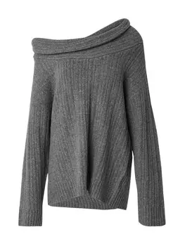 Тонкий вязаный свитер LeGer by Lena Gercke Sweater Meike, пятнистый серый