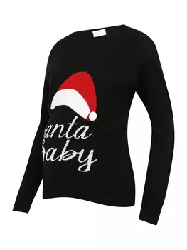Тонкий вязаный свитер MAMALICIOUS Sweater MLSANTA BABY, черный