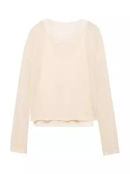 Тонкий вязаный свитер MANGO Sweater BRIDGET, светло-бежевый